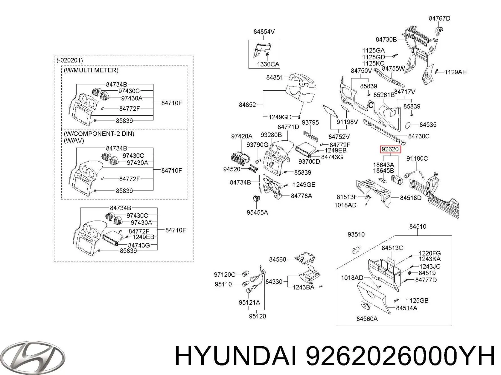 9262026000YH Hyundai/Kia 