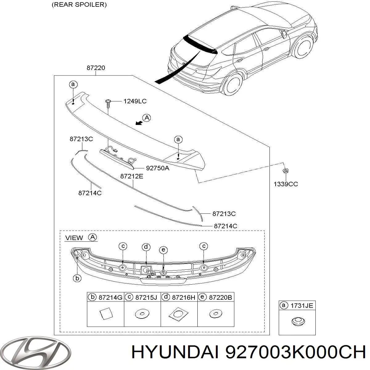Стоп-сигнал заднього скла на Hyundai Sonata V NF