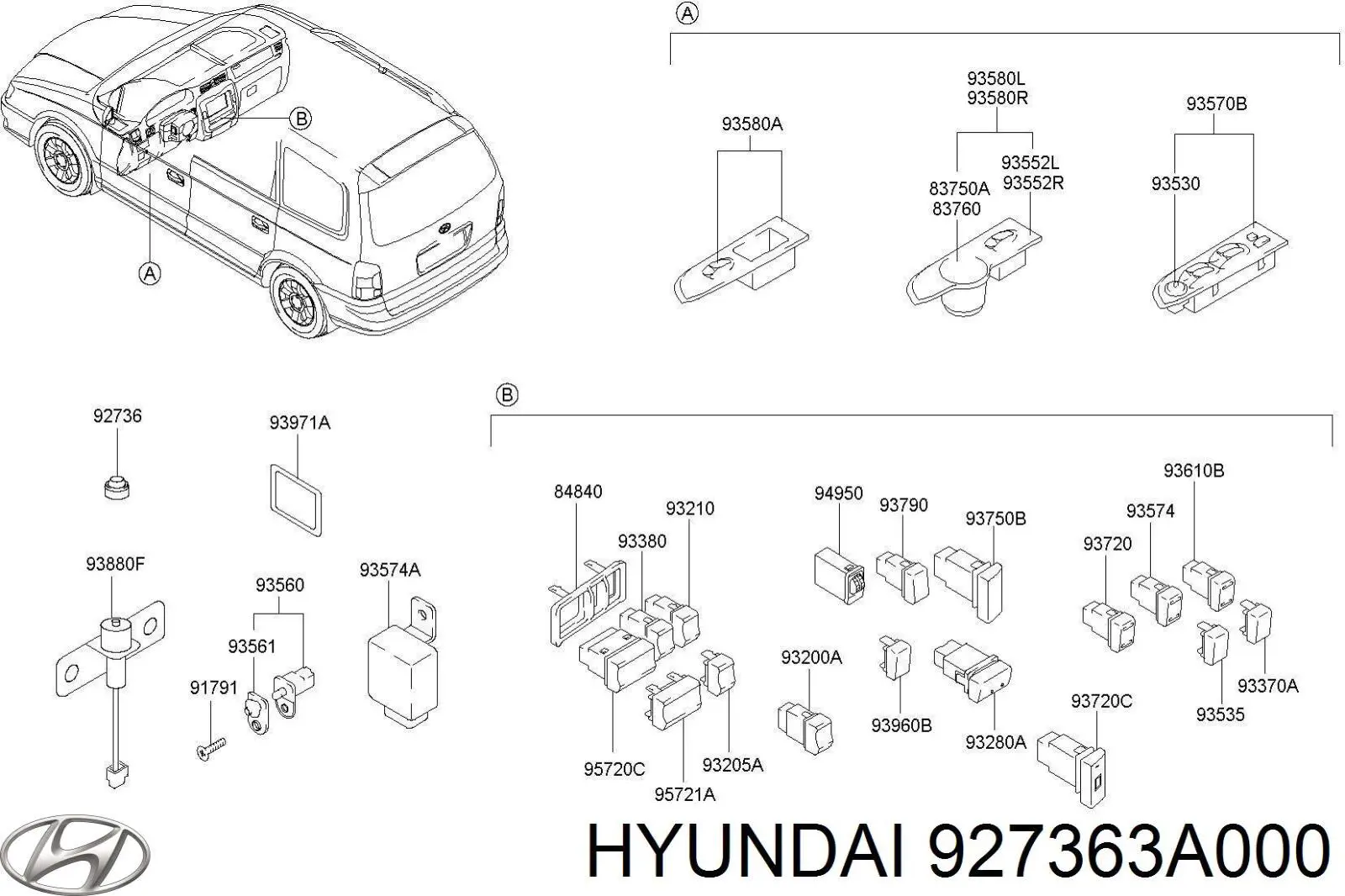  Hyundai/Kia 927363A000 ціна, від 1.81 USD