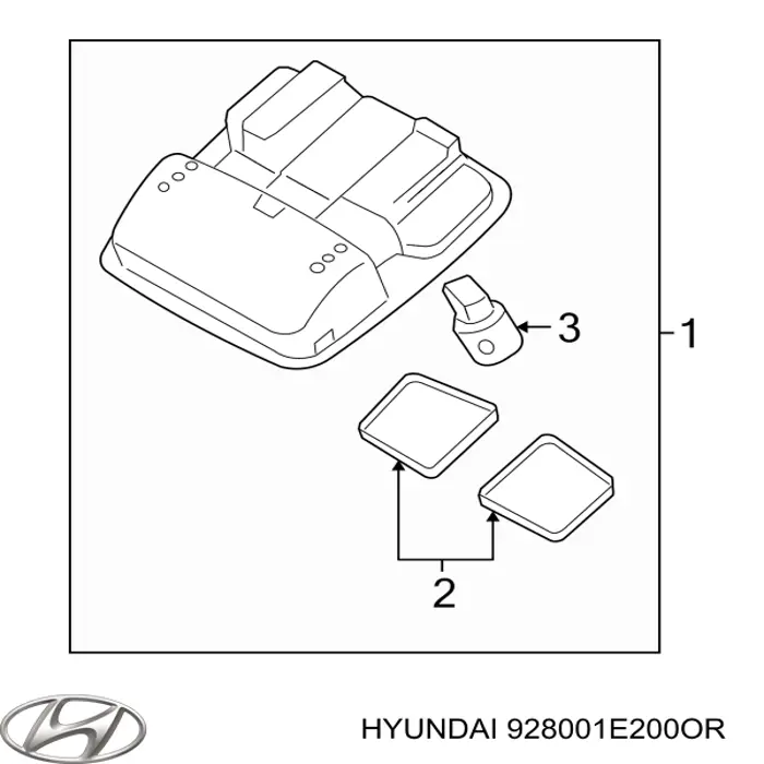 Плафон освітлення салону/кабіни Hyundai/Kia 928001E200OR ціна, від  USD