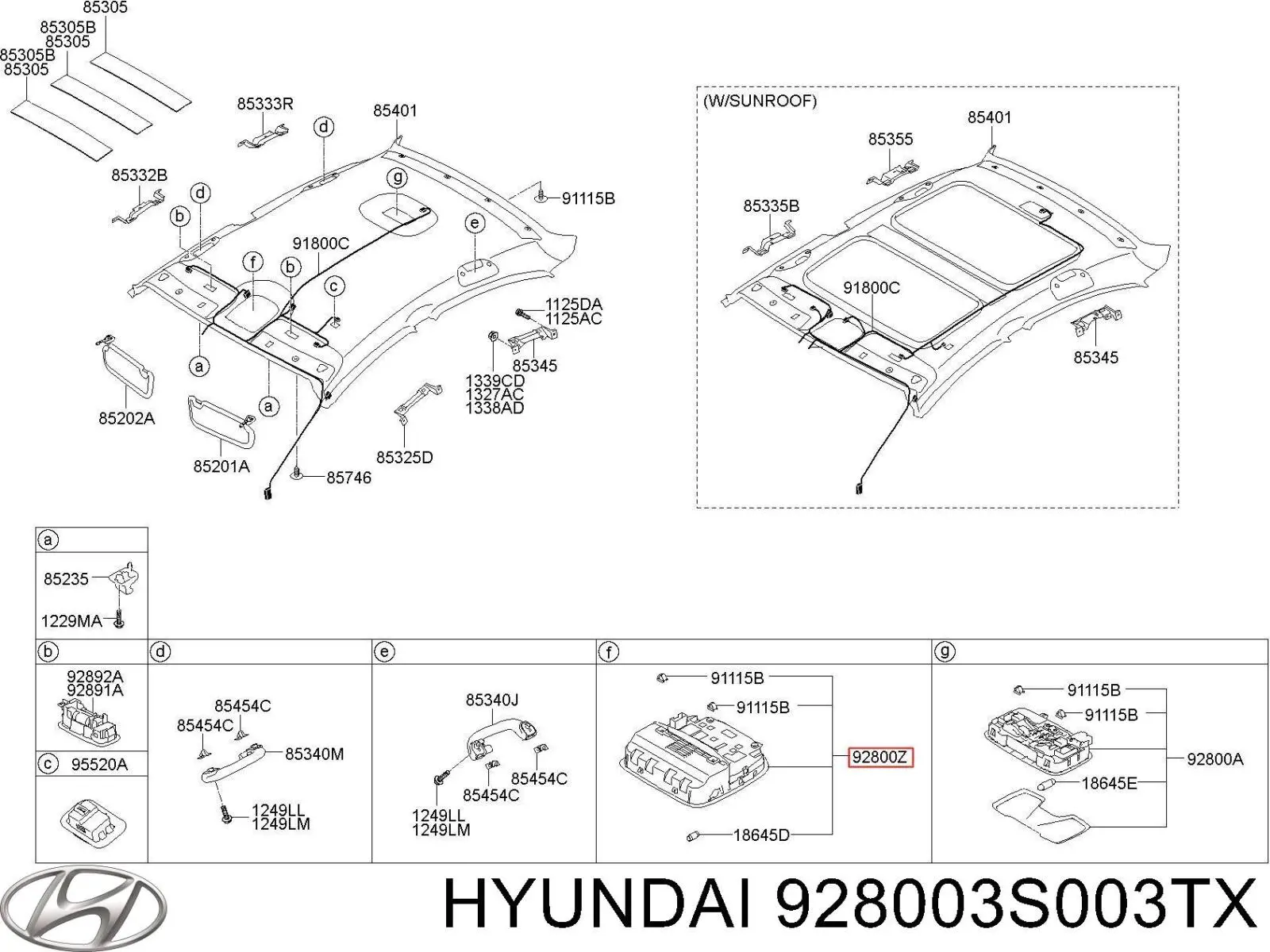 928003S003TX Hyundai/Kia Лампочка освітлення салону