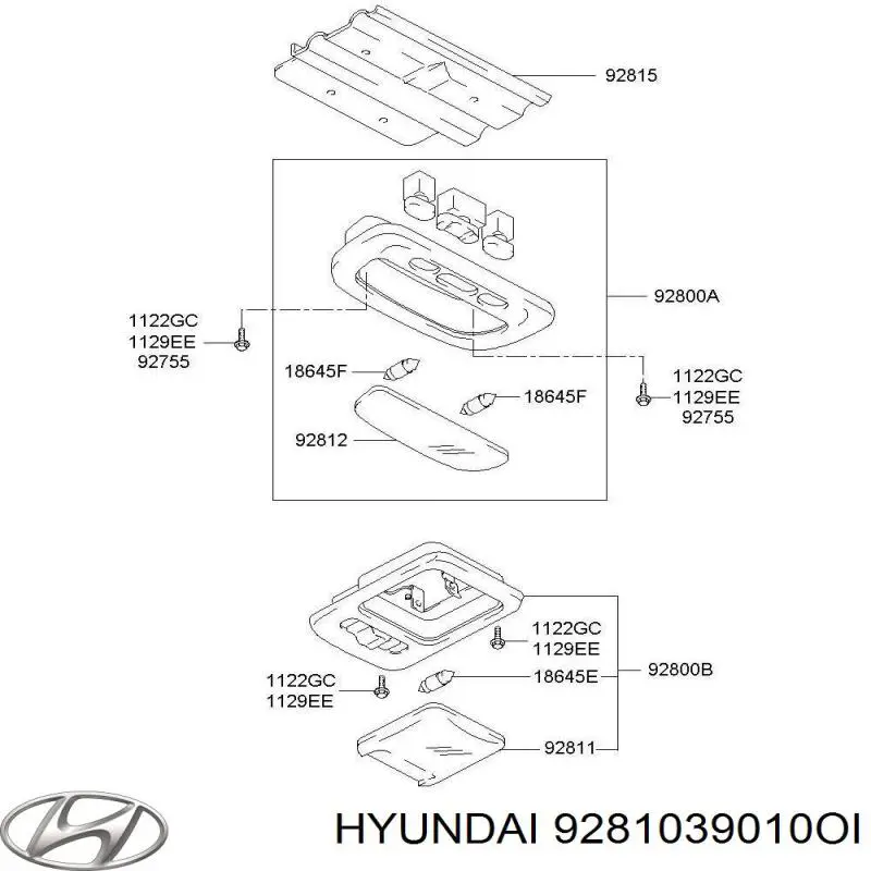 Плафон освітлення салону/кабіни Hyundai/Kia 9281039010OI ціна, від 12.67 USD