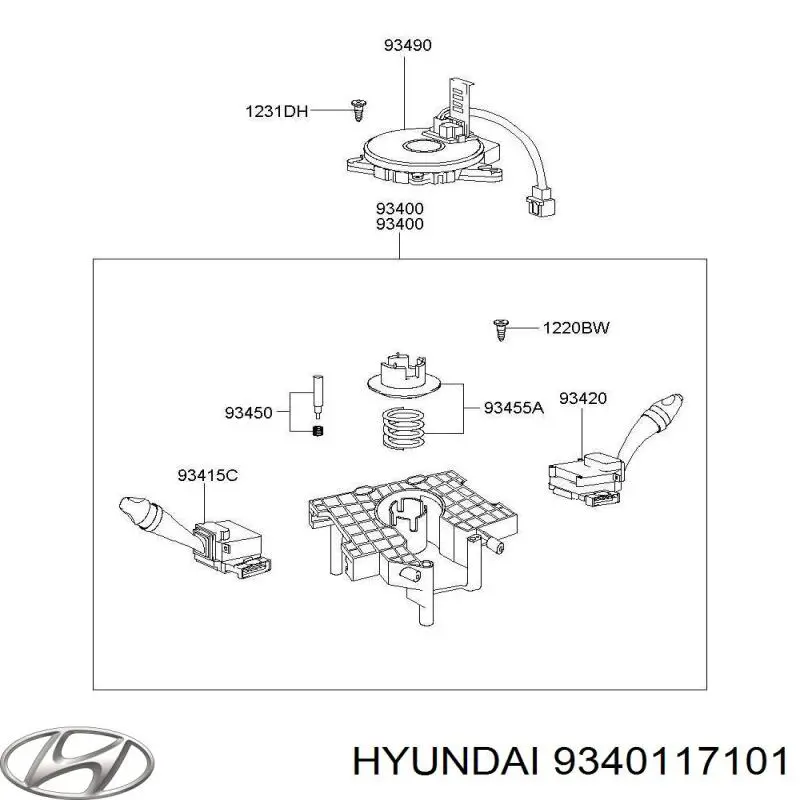 Перемикачі Hyundai/Kia 9340117101 ціна, від 55.56 USD