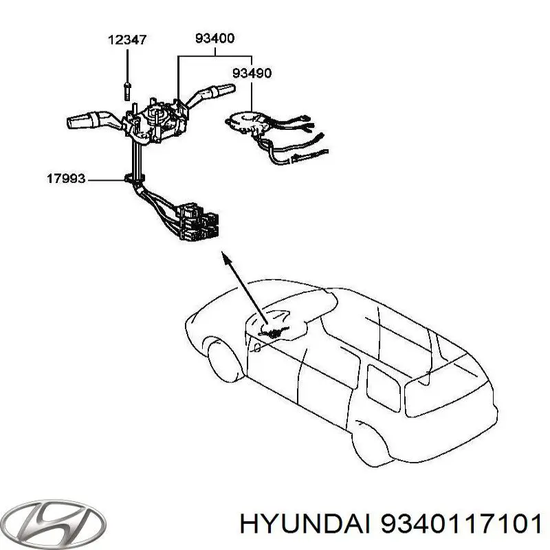 9340117101 Hyundai/Kia Перемикач підрульовий
