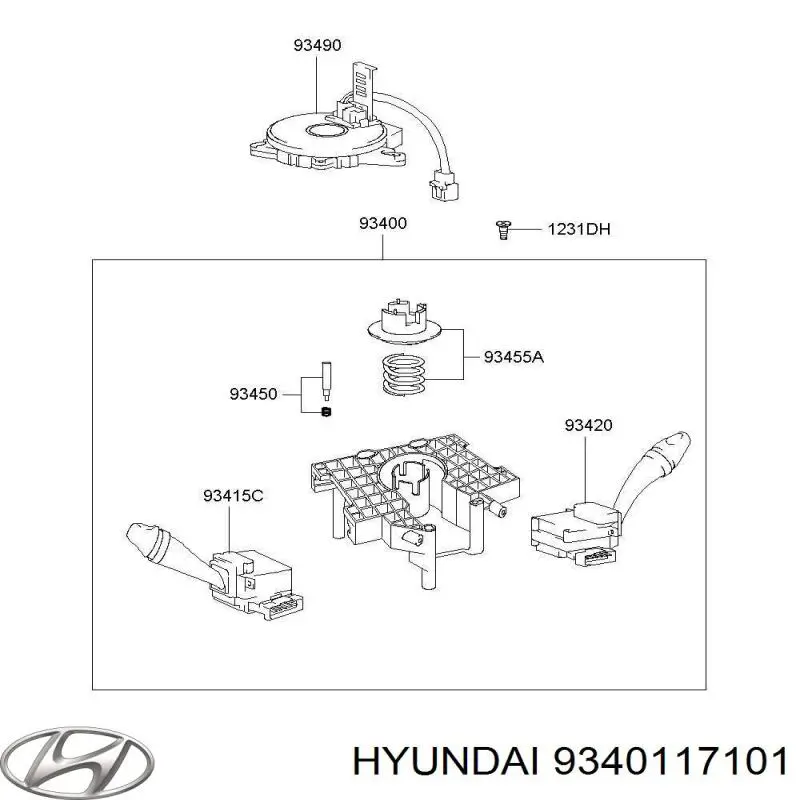 Купити 9340117101 Hyundai/Kia Підрульовий перемикач