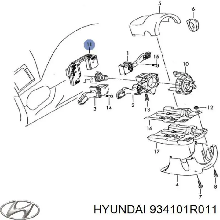 934101R011 Hyundai/Kia Перемикач підрульовий, лівий