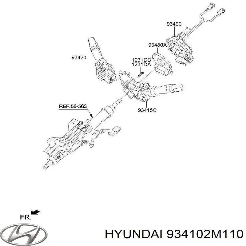 Купити 934102M110 Hyundai/Kia Перемикач підрульовий, лівий