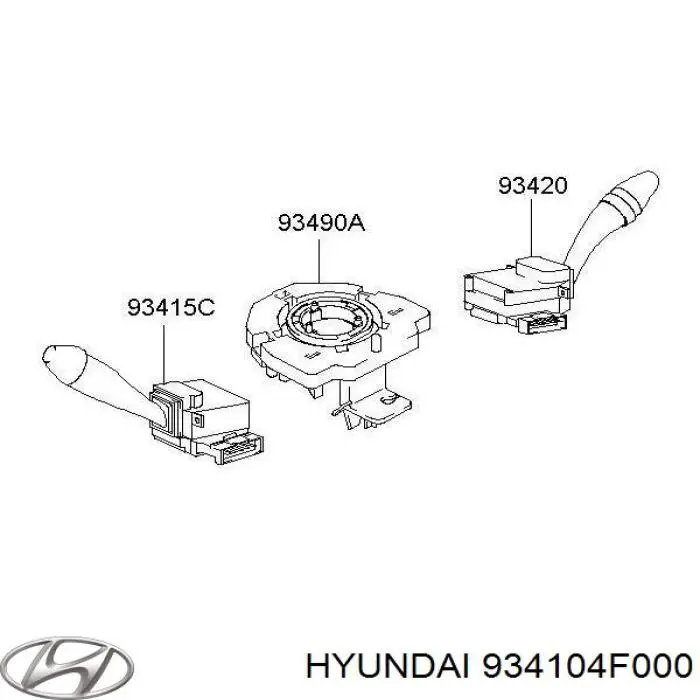 Купити 934104F000 Hyundai/Kia Перемикач підрульовий, лівий