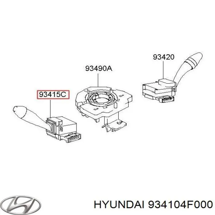 Перемикач підрульовий, лівий 934104F000 Hyundai/Kia