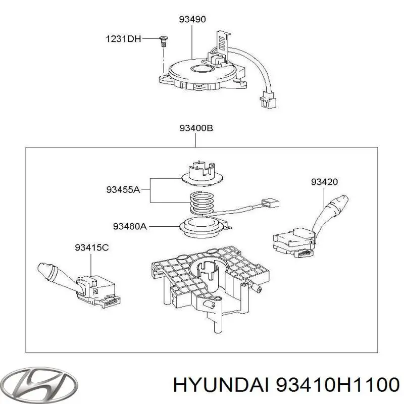 Купити 93410H1100 Hyundai/Kia Перемикач підрульовий, лівий