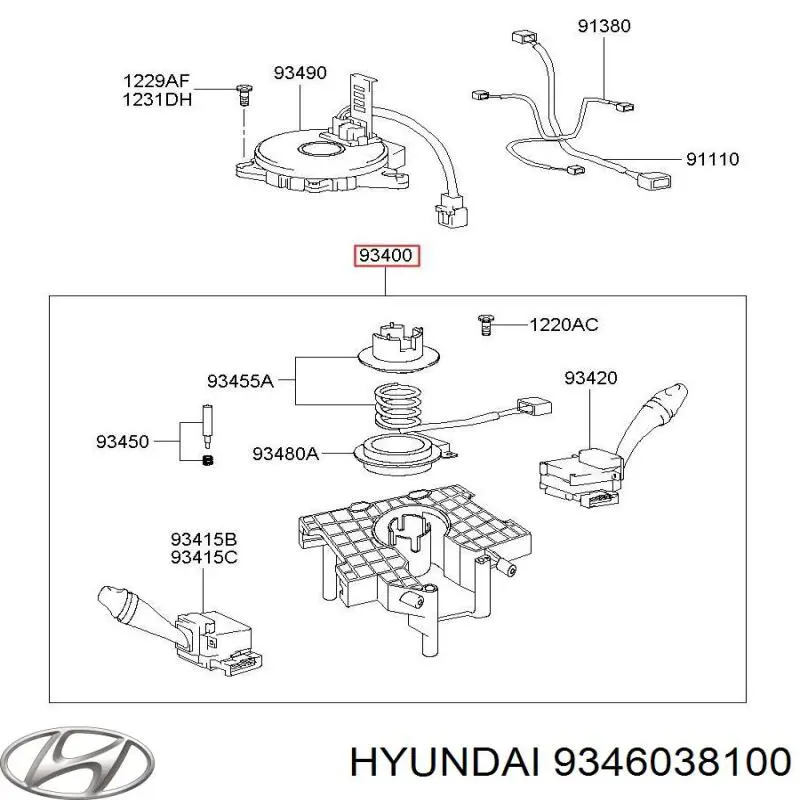 Перемикачі Hyundai Sonata IV седан (EU4) (2001 - 2005) ціна, від 120.36 USD