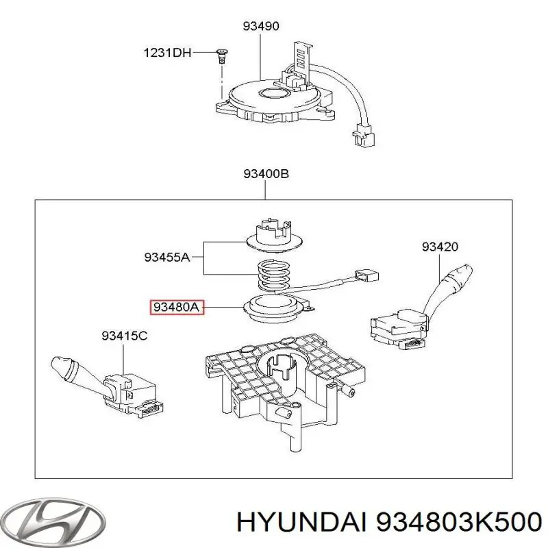Датчик повороту керма Hyundai/Kia 934803K500 ціна, від 5.52 USD