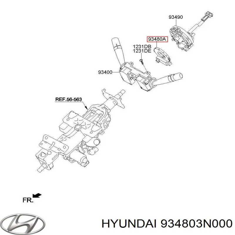 934803N000 Hyundai/Kia датчик кута повороту кермового колеса