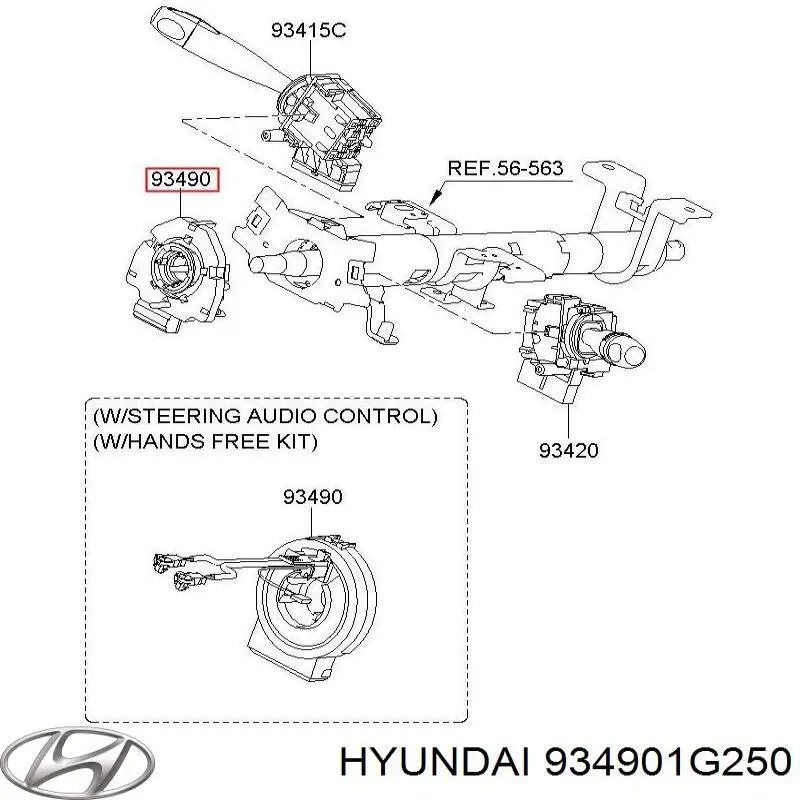 Шлейф керма 934901G250 Hyundai/Kia