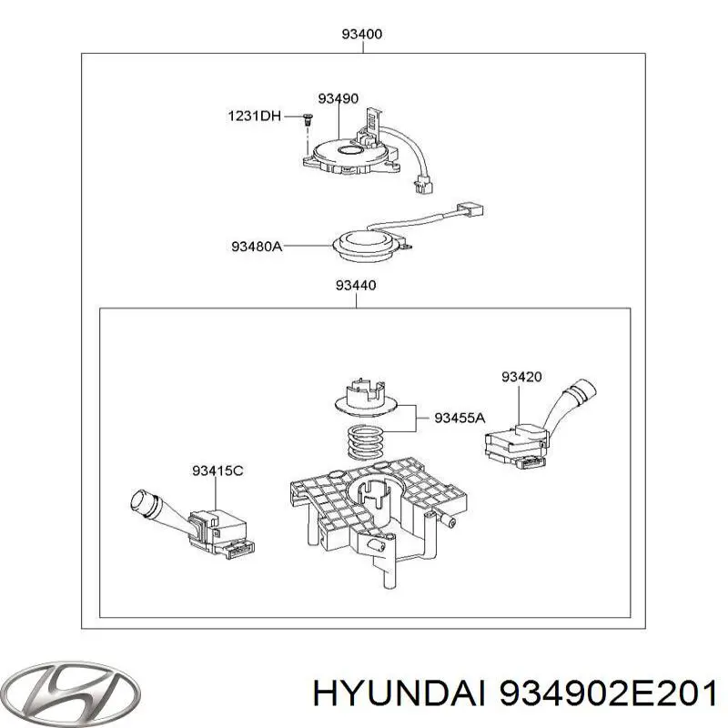 934902E201 Hyundai/Kia Шлейф Airbag