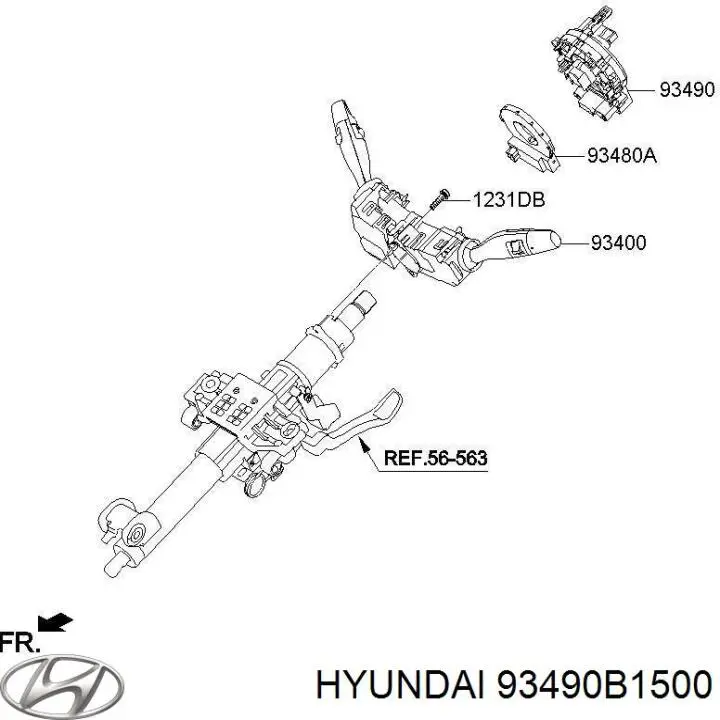 93490B1500 Hyundai/Kia Шлейф Airbag