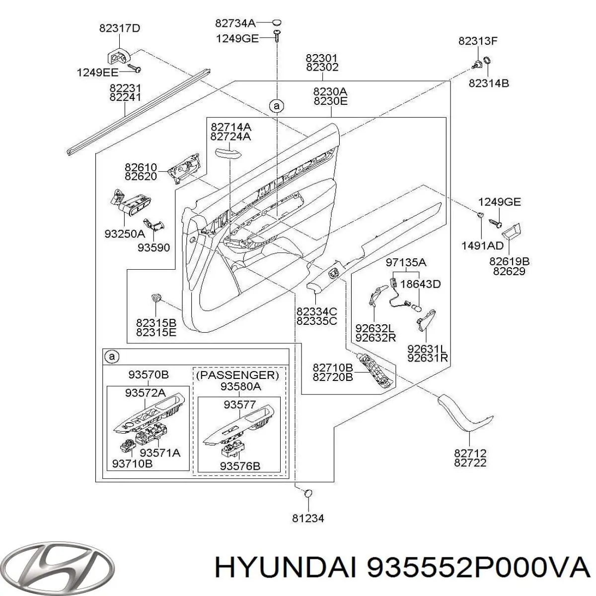 Кнопка відкриття лючка бензобака Hyundai/Kia 935552P000VA ціна, від 12.68 USD