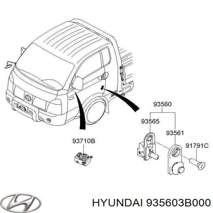 Датчик закривання дверей (кінцевий вимикач) Hyundai Matrix (FC) (Хендай Матрікс)