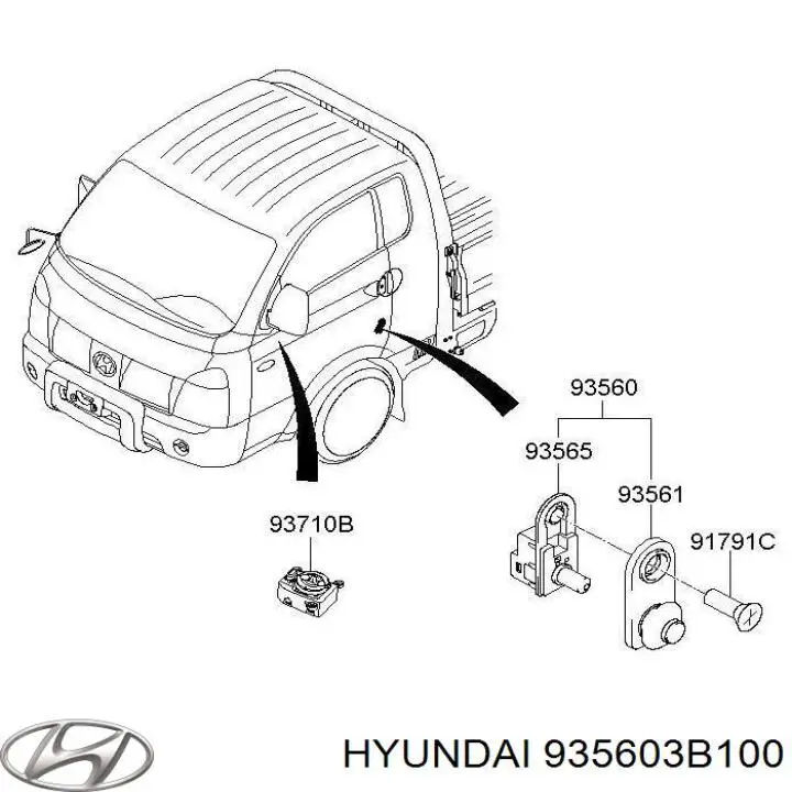 Купити 935603B100 Hyundai/Kia Датчик закривання дверей (кінцевий вимикач)