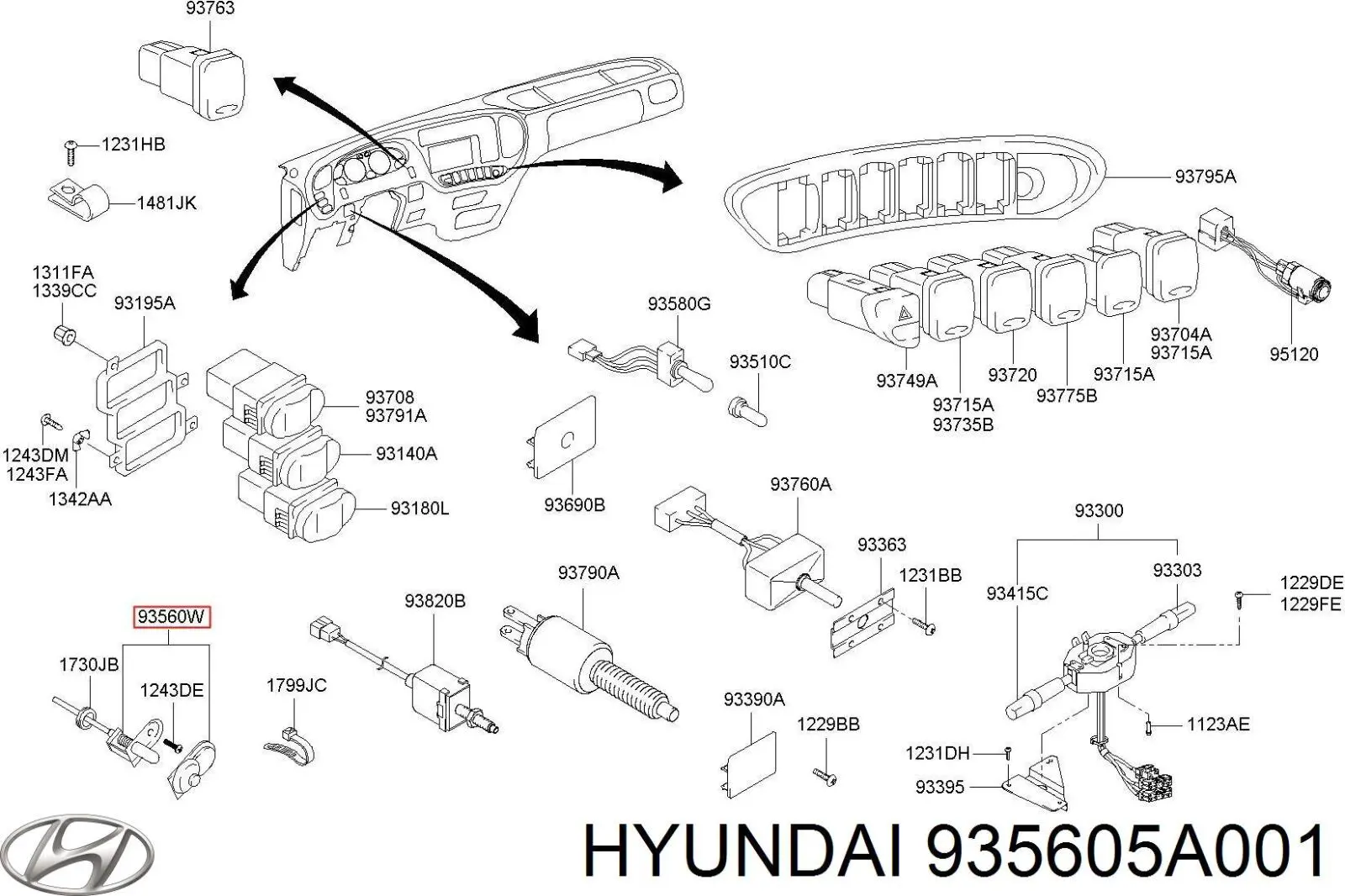 Датчик закривання дверей (кінцевий вимикач) Hyundai County (Хендай Каунті)