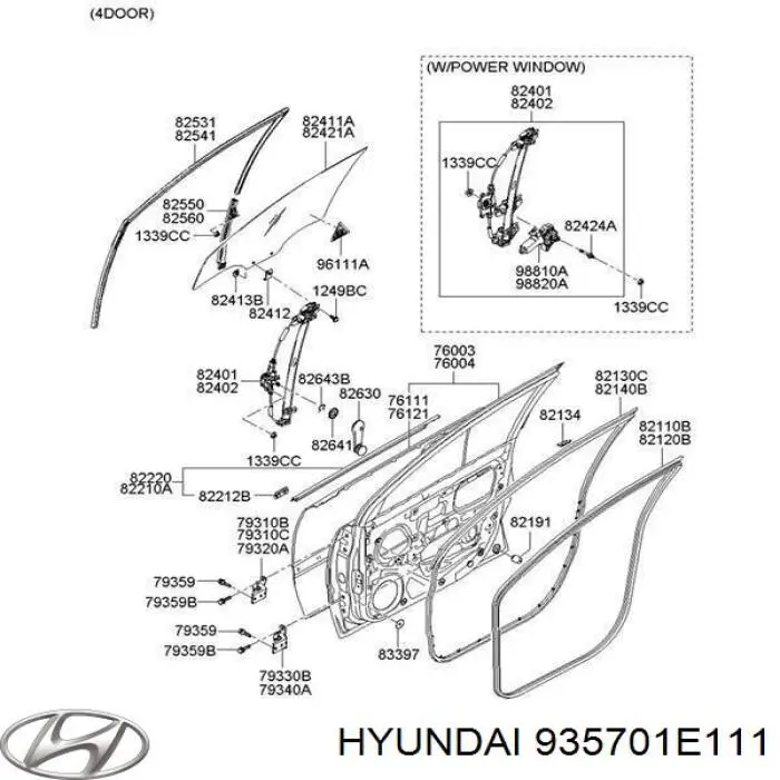 Кнопковий блок керування склопідіймачами передній лівий Hyundai/Kia 935701E111 ціна, від 81.09 USD