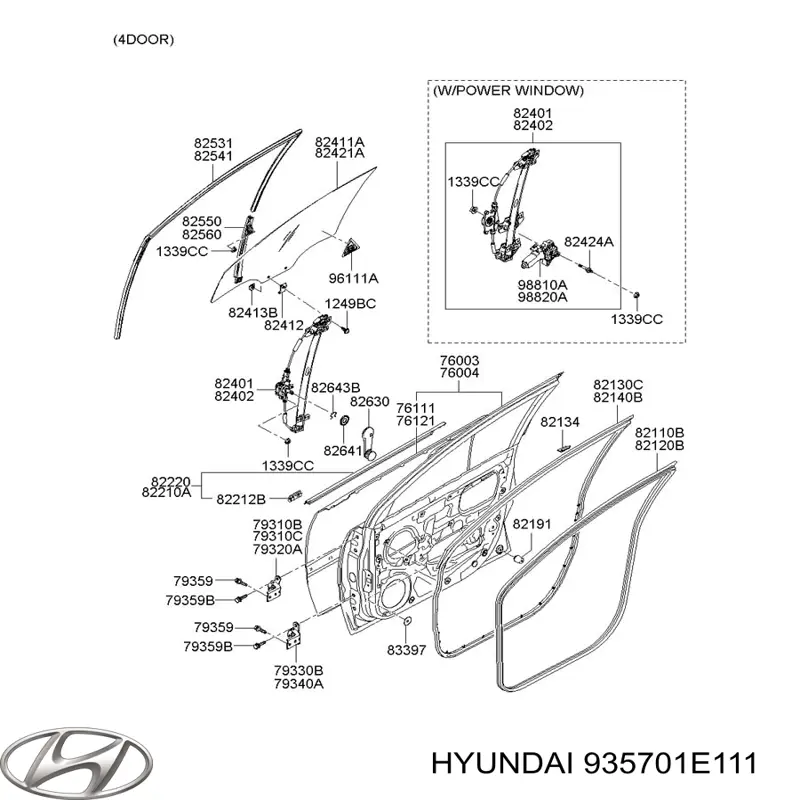 Кнопковий блок керування склопідіймачами передній лівий Hyundai Accent (MC) (Хендай Акцент)