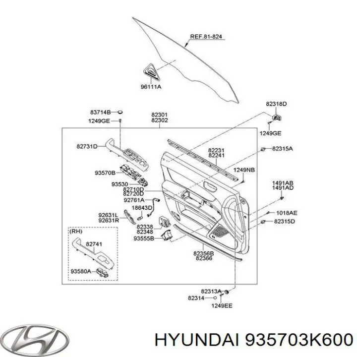 Кнопковий блок керування склопідіймачами передній лівий на Hyundai Sonata (NF)