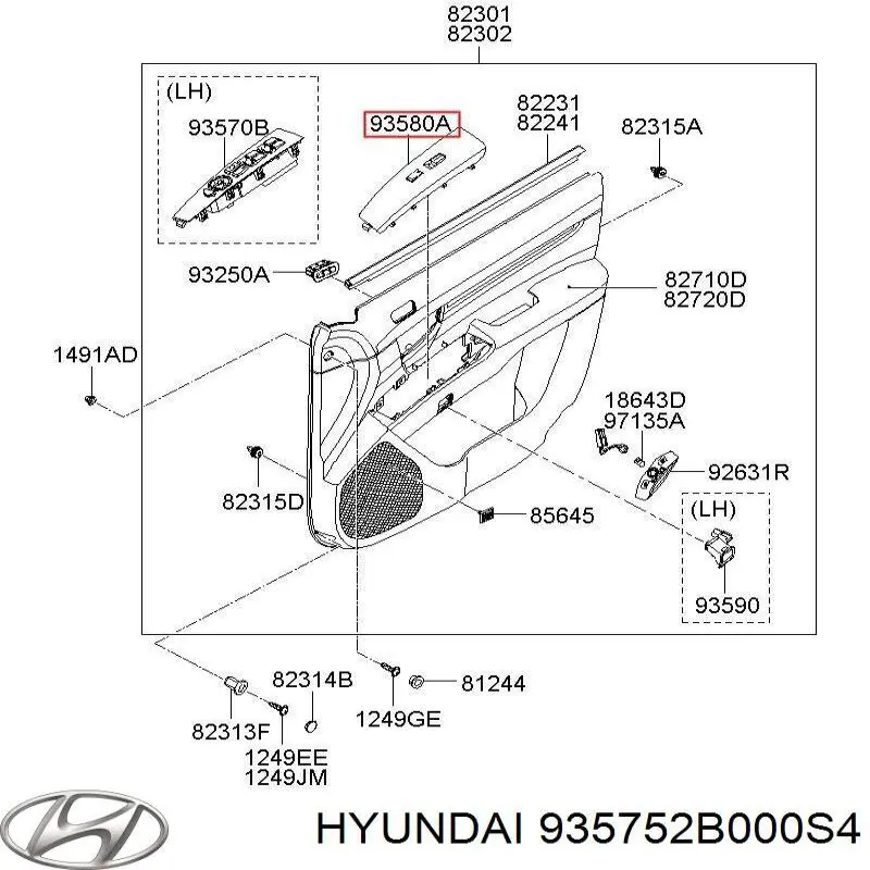 Блок управління дзеркалами заднього виду Hyundai/Kia 935752B000S4 ціна, від 9.47 USD