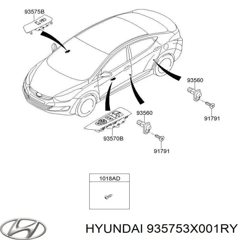  Hyundai/Kia 935753X001RY ціна, від 27.62 USD
