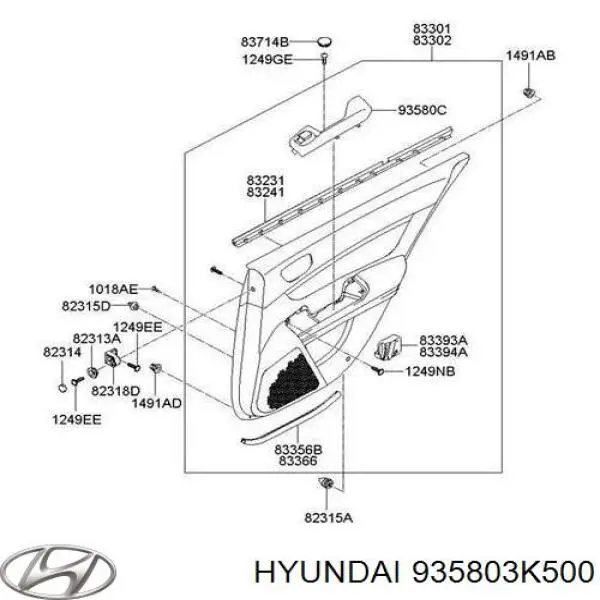 Кнопка вмикання двигуна склопідіймача передня права Hyundai Sonata (NF) (Хендай Соната)