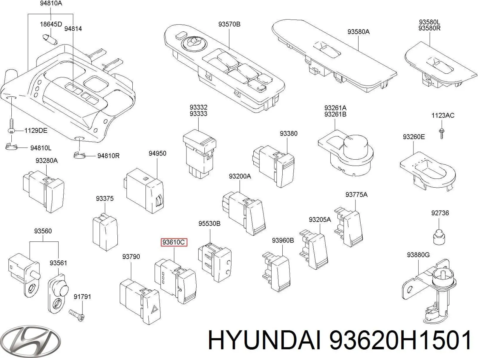  Hyundai/Kia 93620H1501 ціна, від 11.40 USD