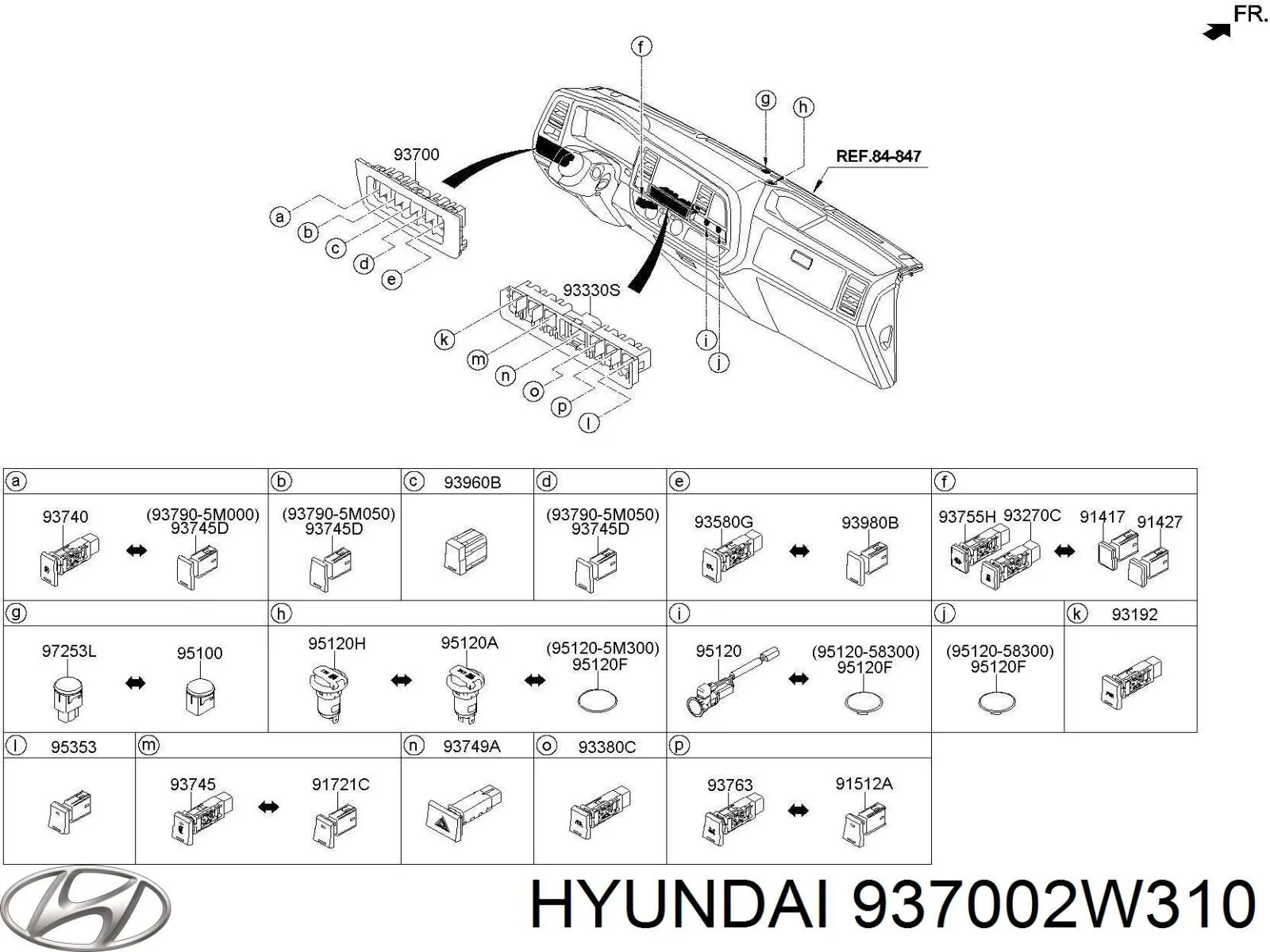  Hyundai/Kia 937002W310 ціна, від 31.78 USD