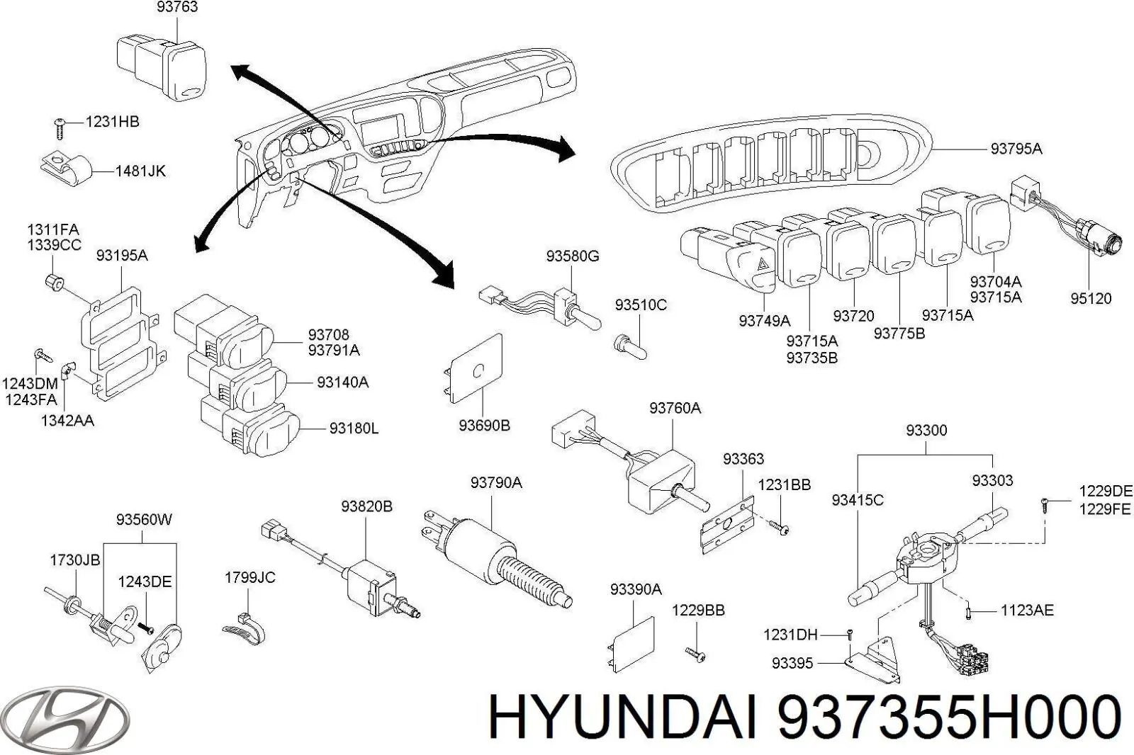 Кнопка вкл.протівотуманних фар Hyundai HD LIGHT (Хендай HD)