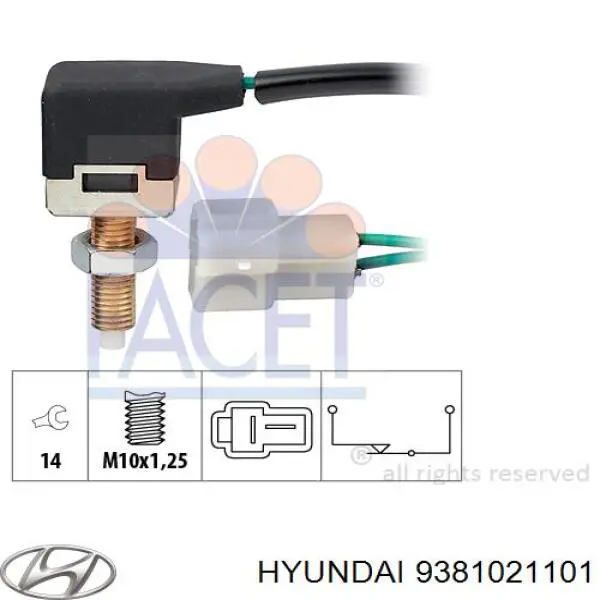 Датчик включення стопсигналу 9381021101 Hyundai/Kia