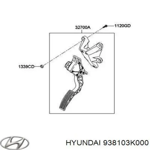 Жабка тормозу 938103K000 Hyundai/Kia