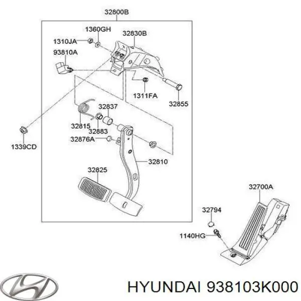 Жабка стопів Hyundai/Kia 938103K000