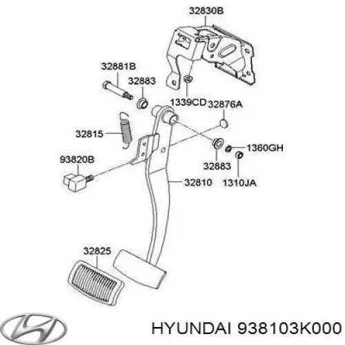 Купити 938103K000 Hyundai/Kia Датчик педалі гальма