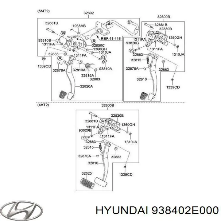 938402E000 Hyundai/Kia датчик включення зчеплення