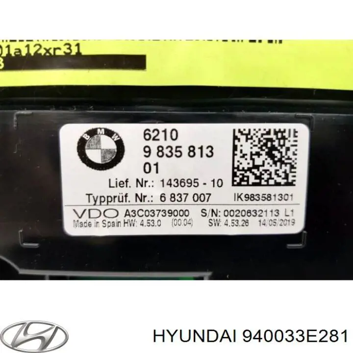 Щиток приладів додатковий Hyundai/Kia 940033E281 ціна, від 52.60 USD