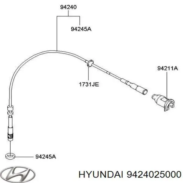 Трос приводу спідометра Hyundai Accent (LC) (Хендай Акцент)
