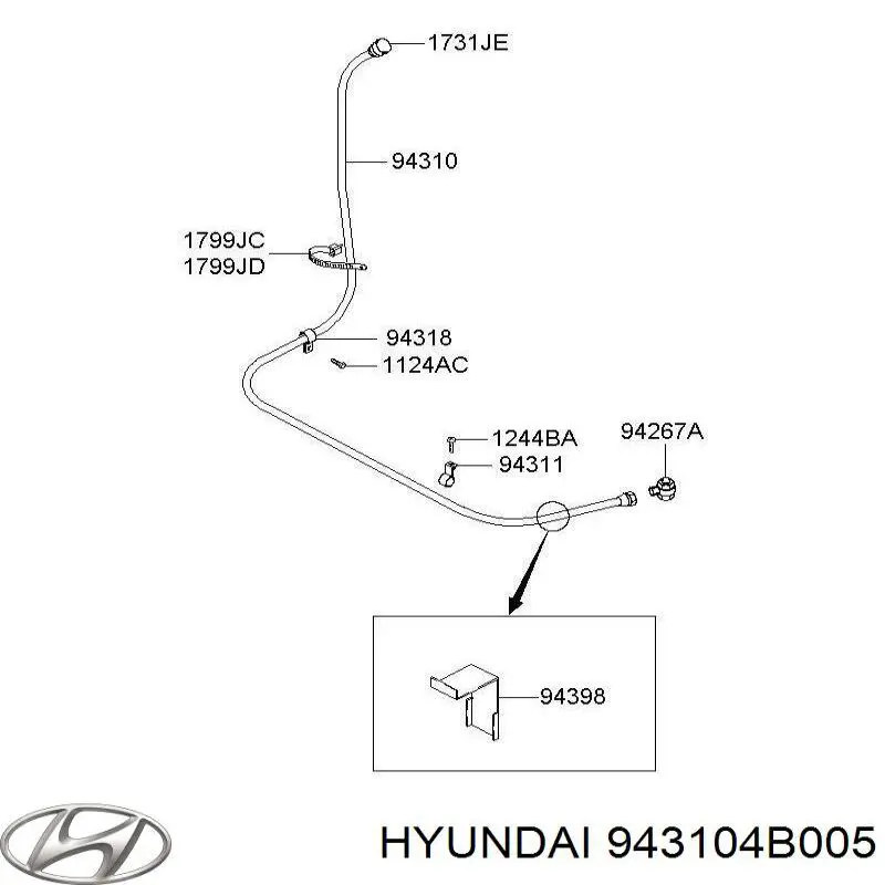 943104B005 Hyundai/Kia Тросик спідометра