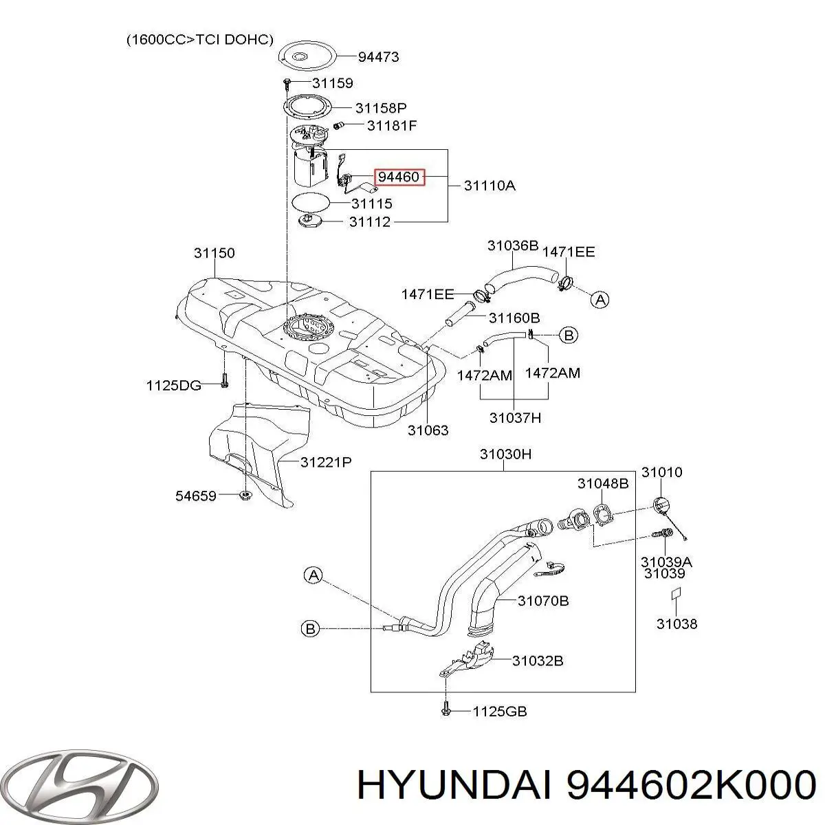 Купити 944602K000 Hyundai/Kia Датчик рівня палива в бензобаку