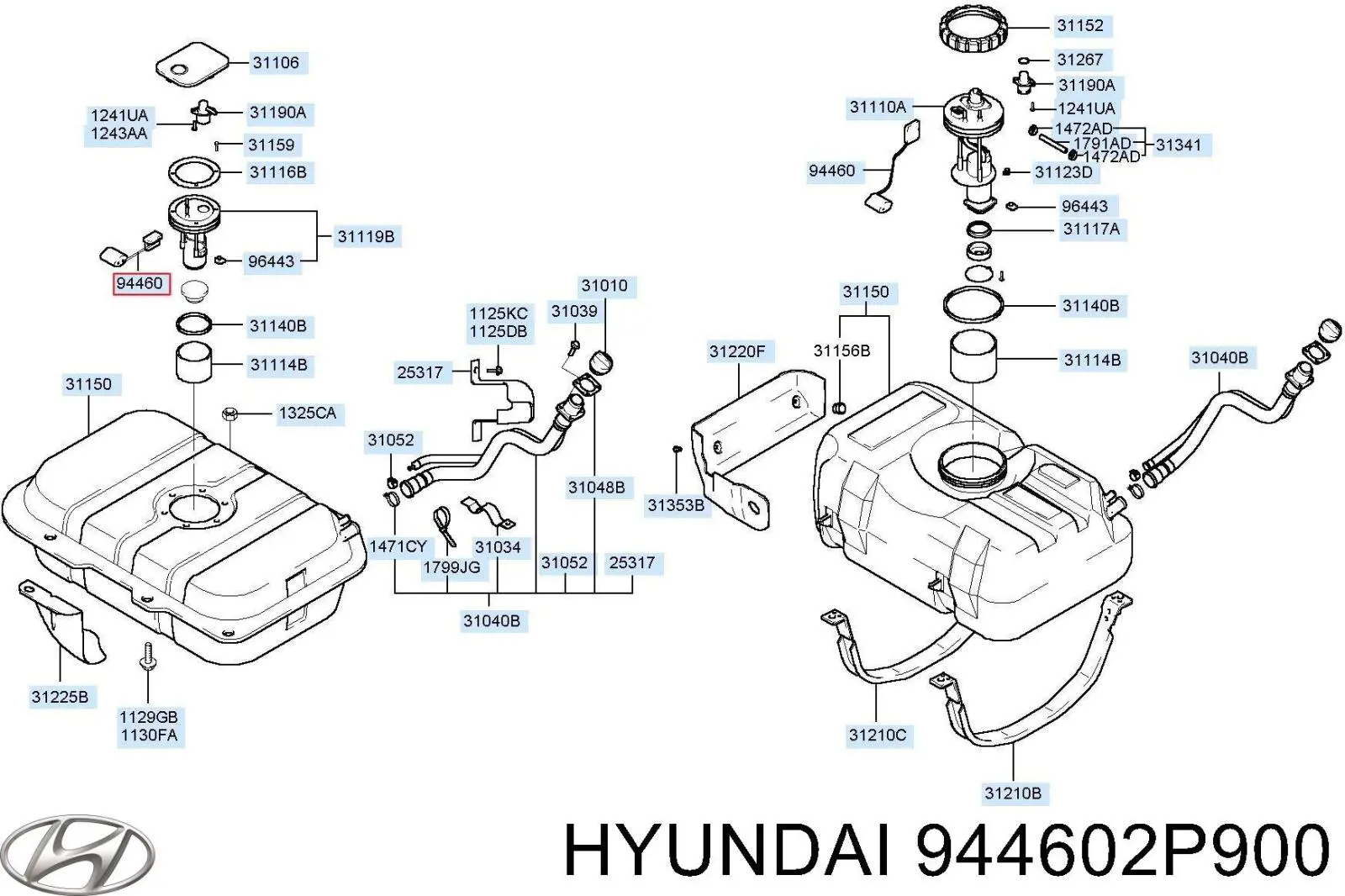 Датчик покажчика рівня палива Hyundai/Kia 944602P900 ціна, від 27.28 USD
