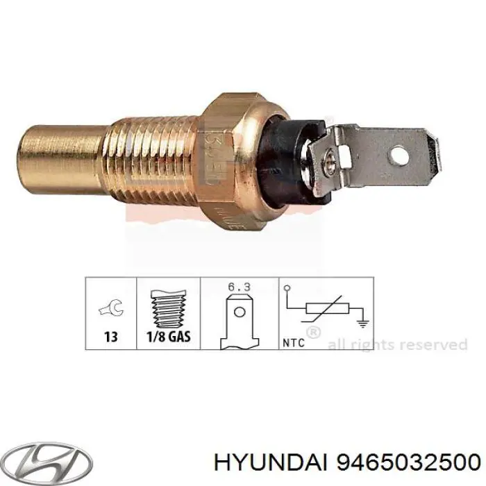 Термодатчик охолоджуючої рідини Hyundai/Kia 9465032500 ціна, від 4.41 USD