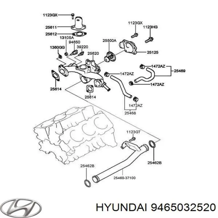 Купити 9465032520 Hyundai/Kia Датчик температури охолоджуючої рідини