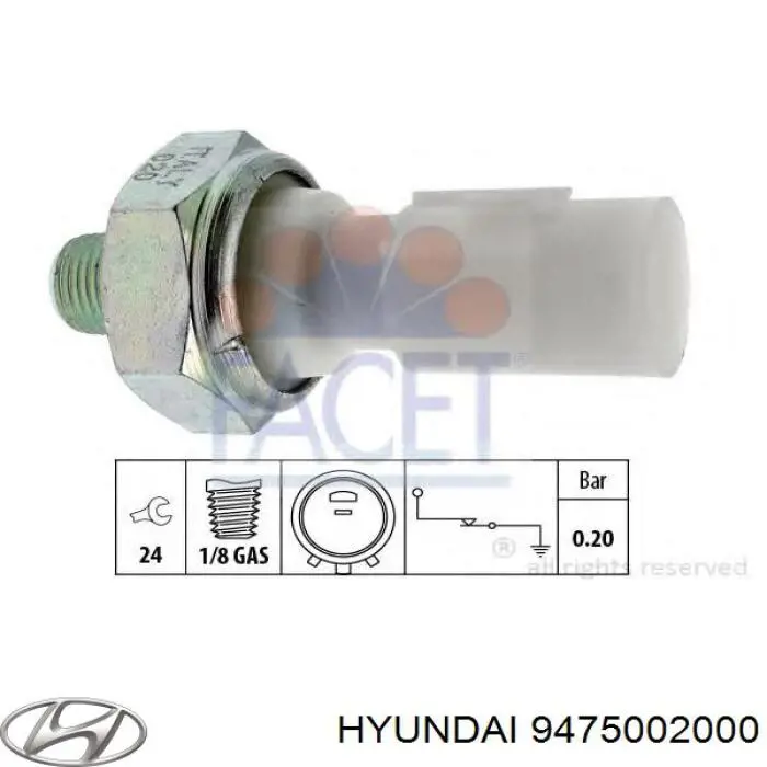 Манометри (показник тиску масла) Hyundai/Kia 9475002000 ціна, від 8.09 USD
