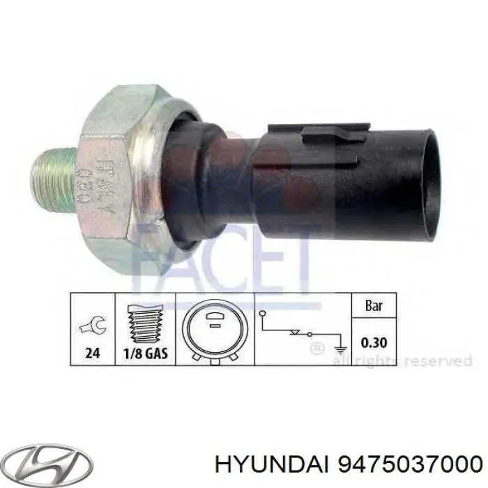 Датчик тиску масла 9475037000 Hyundai/Kia