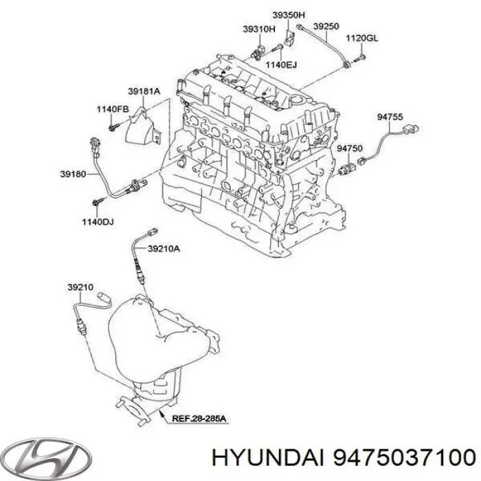 Датчик тиску масла 9475037100 Hyundai/Kia