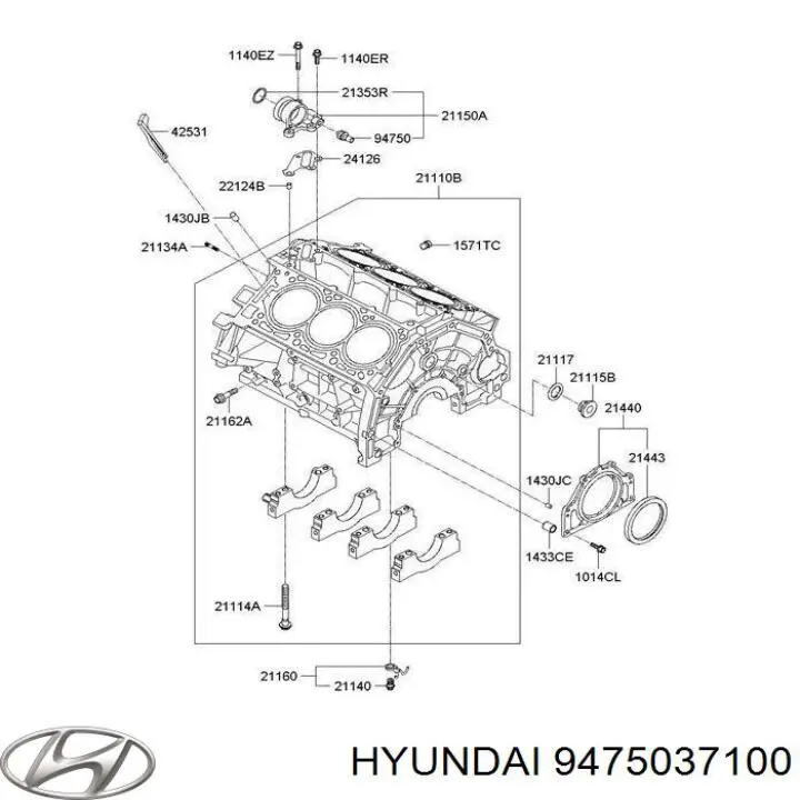 Датчик тиску масла двигуна Hyundai/Kia 9475037100