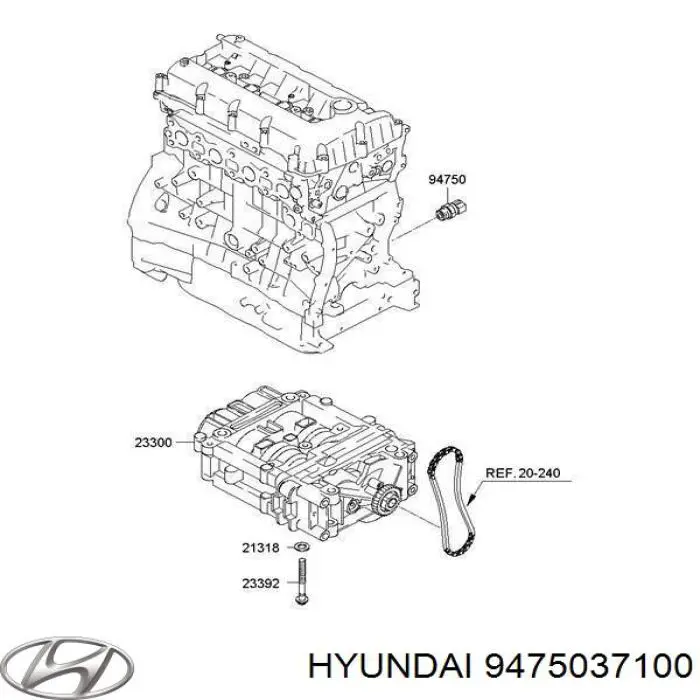 Купити 9475037100 Hyundai/Kia Датчик тиску масла